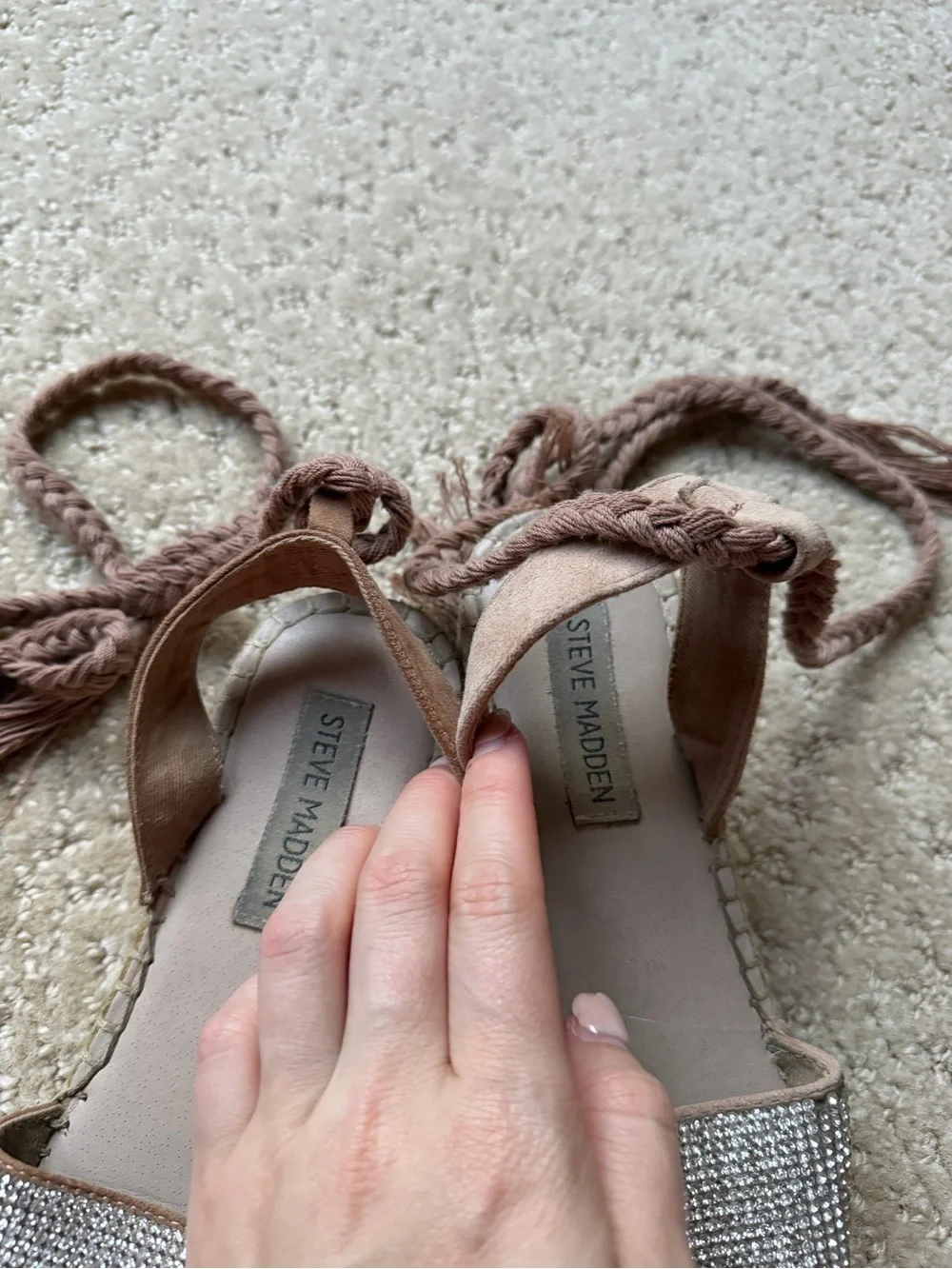 Steve Madden Mesa Rhinestone Espadrille Flats